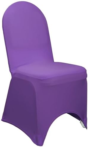 50 Pack Stretch Spandex Banquet Chair Cover - Purple, Wedding Slip Covers, Premium Quality Chair Cover in Purple