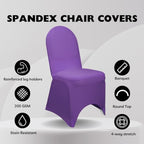 50 Pack Stretch Spandex Banquet Chair Cover - Purple, Wedding Slip Covers, Premium Quality Chair Cover in Purple, alternate