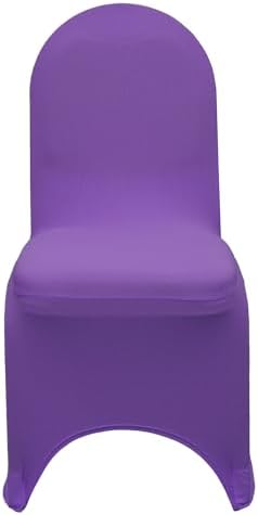 50 Pack Stretch Spandex Banquet Chair Cover - Purple, Wedding Slip Covers, Premium Quality Chair Cover in Purple, alternate