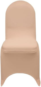 50 Pack Stretch Spandex Banquet Chair Covers - Peach, Wedding Slip, Premium Quality, alternate view 4