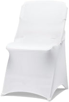 50 Pack White Folding Chair Covers for Party, Spandex Chair Covers for Wedding, Stretch Seat Cover 50 Pieces