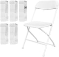 50 Pack White Folding Chairs for School Events Wedding Party Picnic