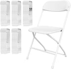 50 Pack White Folding Chairs for School Events Wedding Party Picnic