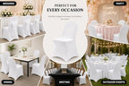 50 Pack White Spandex Folding Chair Covers, Stretch Polyester Slipcovers for Wedding, Party & Dining Chairs, alternate view 5