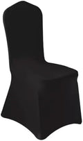 50 Pcs Black Washable Removable Universal for Wedding Party Dining Banquet Polyester Spandex Stretch Slipcovers