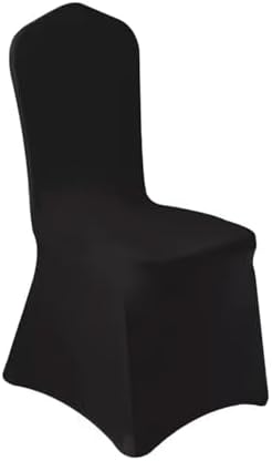 50 Pcs Black Washable Removable Universal for Wedding Party Dining Banquet Polyester Spandex Stretch Slipcovers