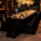50 Pcs Black Washable Removable Universal for Wedding Party Dining Banquet Polyester Spandex Stretch Slipcovers, alternate
