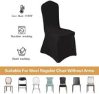 50 Pcs Black Washable Removable Universal for Wedding Party Dining Banquet Polyester Spandex Stretch Slipcovers, alternate