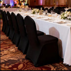 50 Pcs Black Washable Removable Universal for Wedding Party Dining Banquet Polyester Spandex Stretch Slipcovers, alternate
