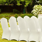 50 Pcs Flat-Front Chair Covers Polyester Spandex Chair Cover Stretch Slipcovers, Wedding, Holiday, Banquet, alternate view 2