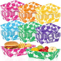 50 Pcs Luau Party Decorations, Disposable Hibiscus Paper Trays, Luau Food Boats Hawaiian Themed Decorations