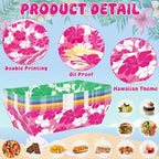 50 Pcs Luau Party Decorations, Disposable Hibiscus Paper Trays, Luau Food Boats Hawaiian Themed Decorations, alternate view 4