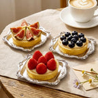 50 Pcs Mini Square Baroque Dessert Display Trays Mini Elegant Plastic Serving Trays Small Cake Candy Plates for, alternate