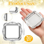 50 Pcs Mini Square Baroque Dessert Display Trays Mini Elegant Plastic Serving Trays Small Cake Candy Plates for, alternate