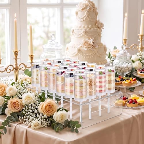 50 Pcs Push Cake Pop Containers and 2 Pcs 24 Hole Cake Pop Stand in 13 x 9 x 3.5" in 24 Hole, alternate view 2
