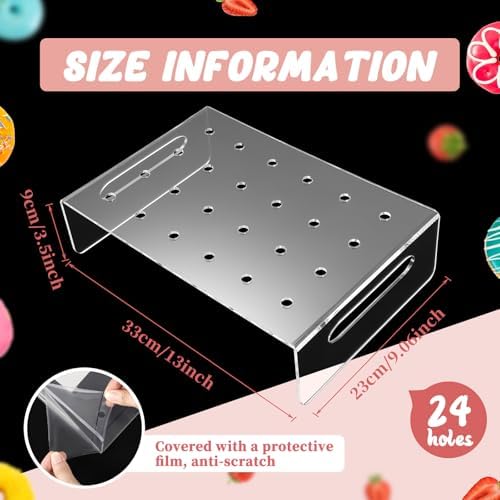 50 Pcs Push Cake Pop Containers and 2 Pcs 24 Hole Cake Pop Stand in 13 x 9 x 3.5" in 24 Hole, alternate view 3