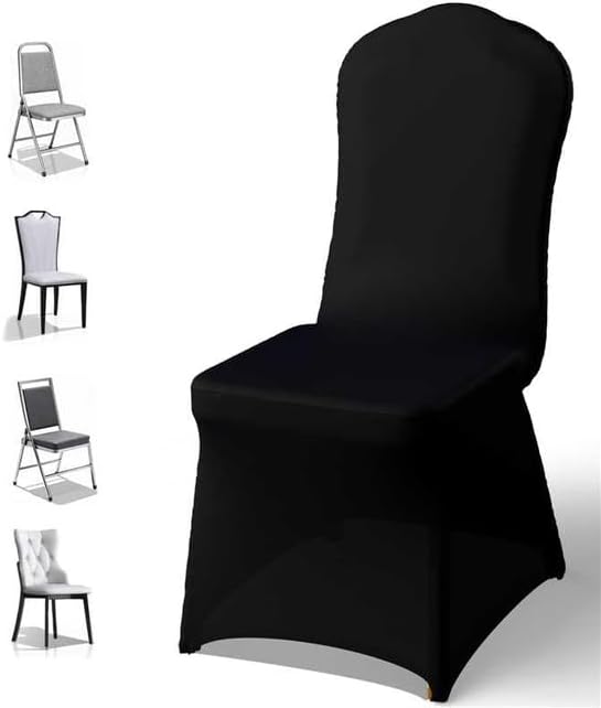 50 PCS Spandex Banquet Chair Covers Black, Universal Fitted