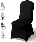 50 PCS Spandex Banquet Chair Covers Black, Universal Fitted