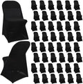 50 Pcs Spandex Chair Covers Bulk for Wedding Banquet, Black in Black