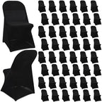 50 Pcs Spandex Chair Covers Bulk for Wedding Banquet, Black in Black