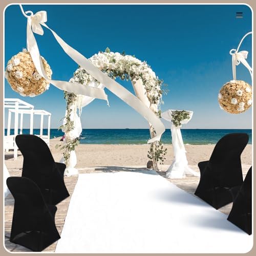 50 Pcs Spandex Chair Covers Bulk for Wedding Banquet, Black in Black, alternate view 5