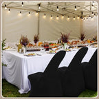 50 Pcs Spandex Chair Covers Bulk for Wedding Banquet, Black in Black, alternate view 6