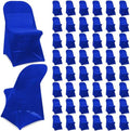 50 Pcs Spandex Chair Covers Bulk for Wedding Banquet, Blue in Blue