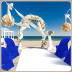 50 Pcs Spandex Chair Covers Bulk for Wedding Banquet, Blue in Blue, alternate view 2