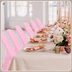 50 Pcs Spandex Chair Covers Bulk for Wedding Banquet, Pink in Pink, alternate view 5