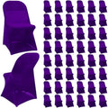 50 Pcs Spandex Chair Covers Bulk for Wedding Banquet, Purple
