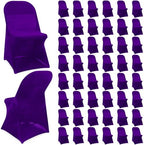 50 Pcs Spandex Chair Covers Bulk for Wedding Banquet, Purple