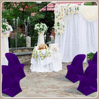 50 Pcs Spandex Chair Covers Bulk for Wedding Banquet, Purple, alternate view 6