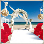 50 Pcs Spandex Chair Covers Bulk for Wedding Banquet, Red in Red, alternate view 5