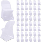 50 Pcs Spandex Chair Covers Bulk for Wedding Banquet, White in White