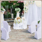 50 Pcs Spandex Chair Covers Bulk for Wedding Banquet, White in White, alternate view 2