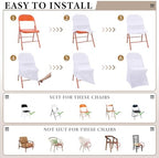 50 Pcs Spandex Chair Covers Bulk for Wedding Banquet, White in White, alternate view 4