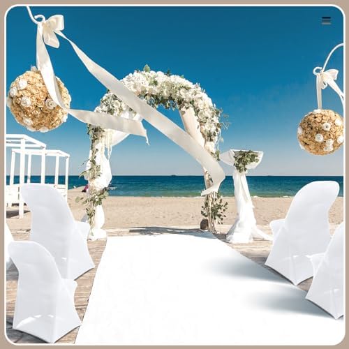 50 Pcs Spandex Chair Covers Bulk for Wedding Banquet, White in White, alternate view 6