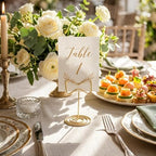 50 Pcs Table Number Holders Gold Wire Stand Bow, Bow in gold, alternate view 2