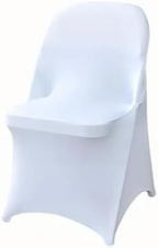 50 Pcs White Folding Chair Cover Washable Removable Universal Fitted Chair Cover Protector for Wedding Party