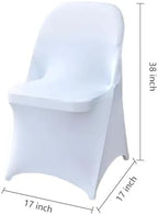 50 Pcs White Folding Chair Cover Washable Removable Universal Fitted Chair Cover Protector for Wedding Party, alternate view