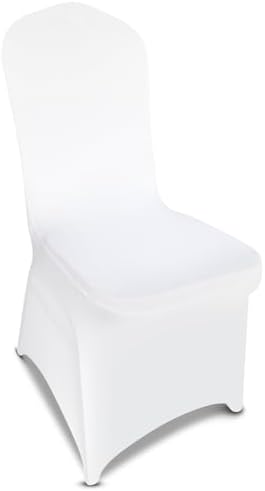 50 Pieces White Chair Covers - Versatile Stretch Polyester Spandex Dining Chair Slipcovers for Dining, Party
