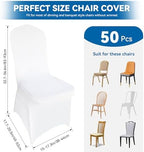 50 Pieces White Chair Covers - Versatile Stretch Polyester Spandex Dining Chair Slipcovers for Dining, Party, alternate view