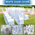 50 Pieces White Chair Covers - Versatile Stretch Polyester Spandex Dining Chair Slipcovers for Dining, Party, alternate view