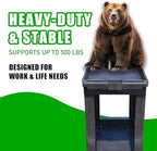 500 LB Capacity Utility Cart with Tray Top, Heavy-Duty Rolling Storage Cart with Open Plastic Shelves and Tall, alternate