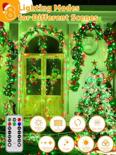 500 LED 164 FT Christmas Lights, Waterproof Outdoor String Lights with Remote and Timer, Christmas Tree Lights, alternate