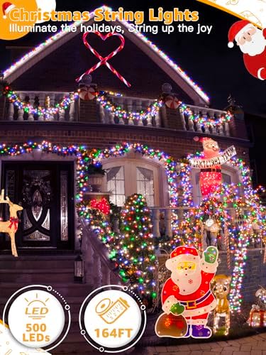 500 LED 164 FT Christmas Lights, Waterproof Outdoor String Lights with Remote and Timer, Christmas Tree Lights, alternate