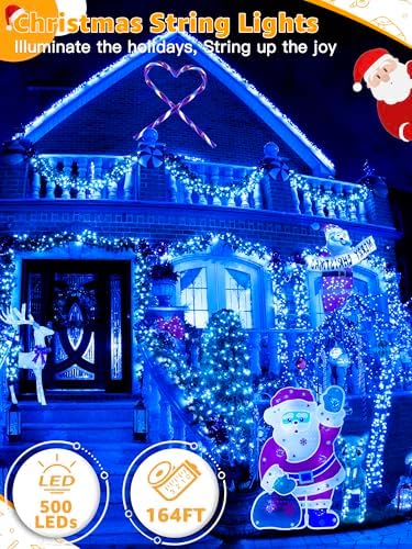 500 LED 164 FT Christmas Lights, Waterproof Outdoor String Lights with Remote and Timer, Christmas Tree Lights, alternate