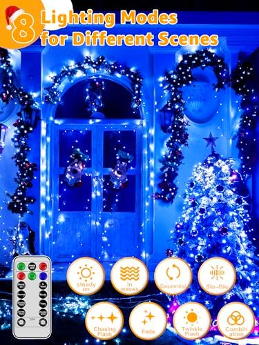 500 LED 164 FT Christmas Lights, Waterproof Outdoor String Lights with Remote and Timer, Christmas Tree Lights, alternate