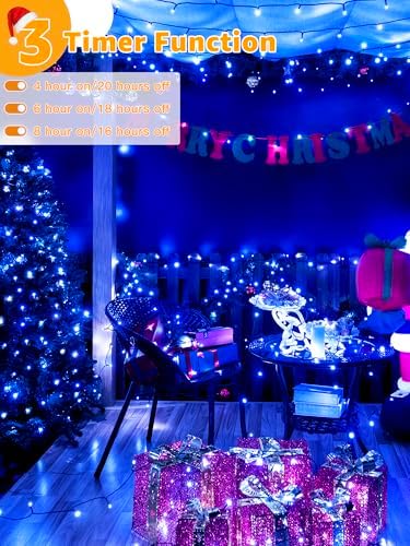 500 LED 164 FT Christmas Lights, Waterproof Outdoor String Lights with Remote and Timer, Christmas Tree Lights, alternate