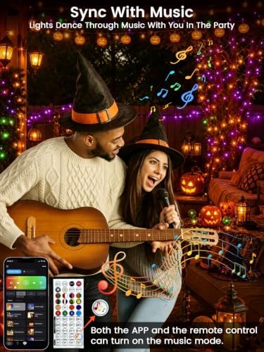 500 LED Smart RGB Color Changing String Lights APP & Remote for Halloween in Color Changing, alternate view 7